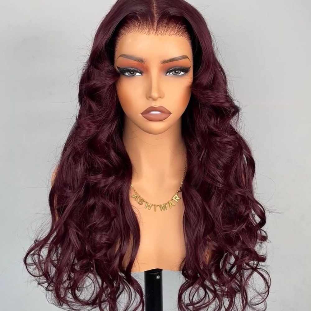 Elegant Burgundy Lace Front Wig - Picture 1 of 1